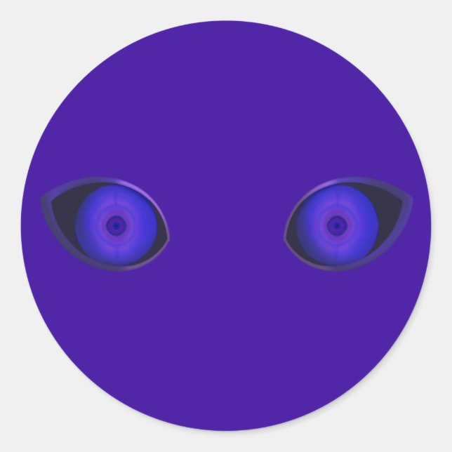 Adesivo Redondo Olhos Muito Mau (Frente)