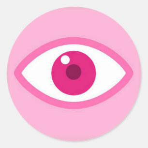 Adesivo Redondo Olhos Vemos Seu Vestido Rosa
