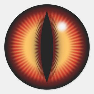 Adesivo Redondo Olhos vermelhos de um dragão