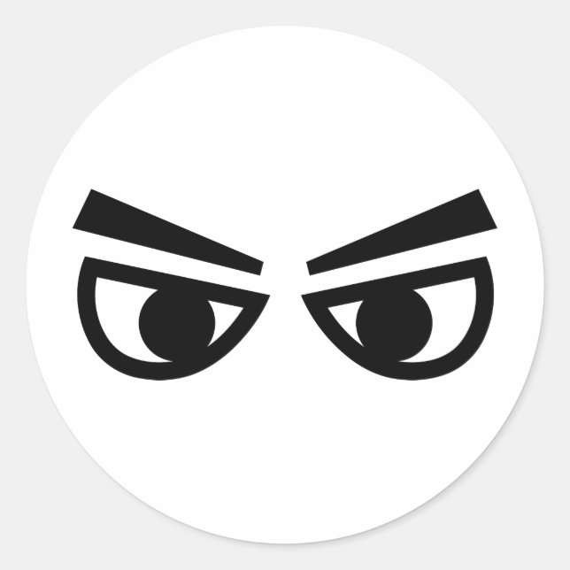 Adesivo Redondo Olhos zangados (Frente)