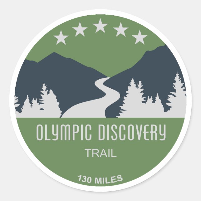 Adesivo Redondo Olimpiadas Discovery Trail Washington (Frente)