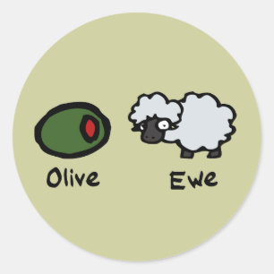 Adesivo Redondo Olive Ewe