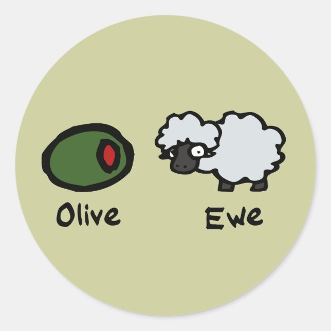 Adesivo Redondo Olive Ewe (Frente)