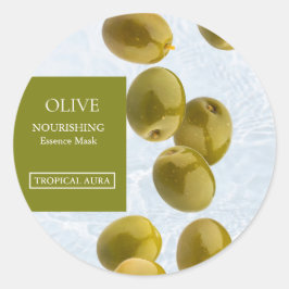 Adesivo Redondo Olive Facial Mask Label