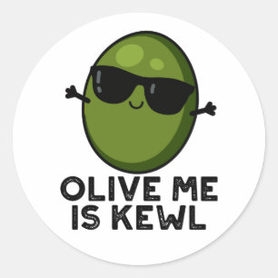 Adesivo Redondo Olive Me É Kewl Legal Olive Pun