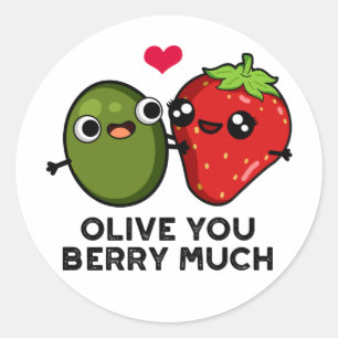 Adesivo Redondo Olive Você Berry Muito Engraçado Fruta Pun