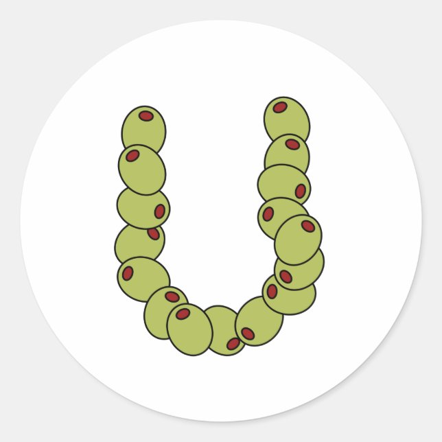 Adesivo Redondo Olive You "I Love You" (Frente)