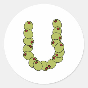 Adesivo Redondo Olive You "I Love You"