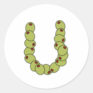 Adesivo Redondo Olive You "I Love You"