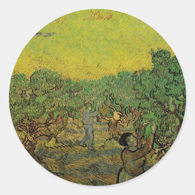 Adesivo Redondo Oliveira com figuras picantes, Vincent van Gogh (Frente)