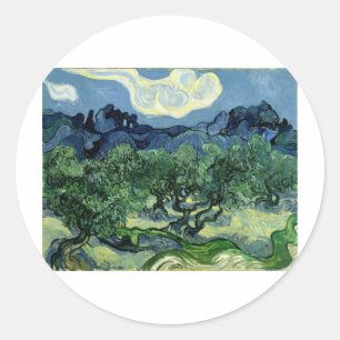 Adesivo Redondo Oliveiras de Vincent van Gogh (1889)