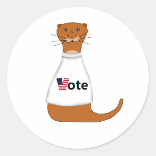 Adesivo Redondo Oliver A Lontra Diz Vote!
