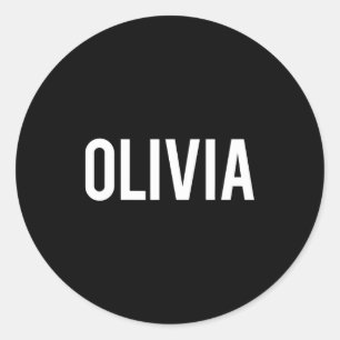 Adesivo Redondo Olivia - Camiseta de Presente de Fã de Nome Engraç