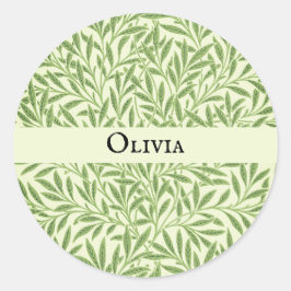 Adesivo Redondo Olivia Elegant Floral Personalizado Name