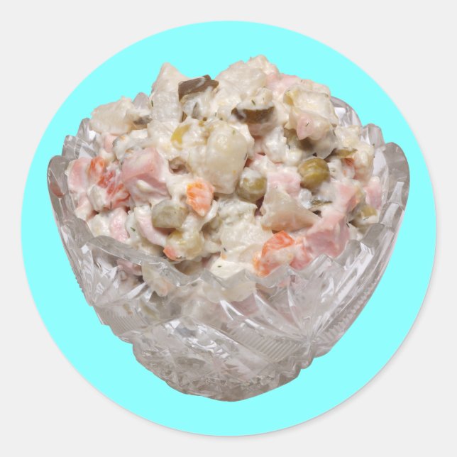 Adesivo Redondo Olivier Salad (Frente)