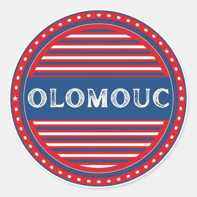 Adesivo Redondo Olomouc City Pride Emblem – Czech Identity (Frente)