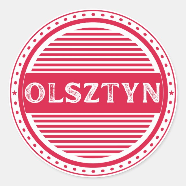 Adesivo Redondo Olsztyn City Pride Emblem – Polish Identity (Frente)
