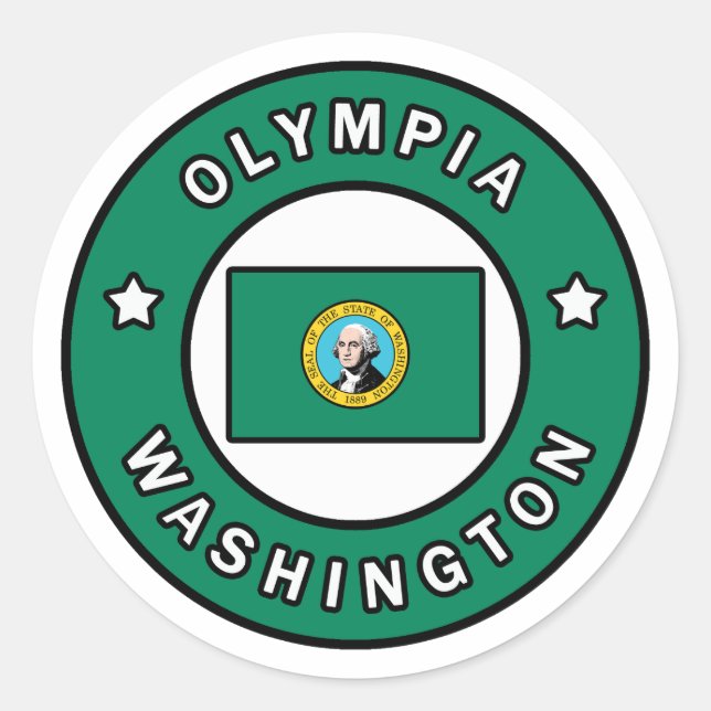 Adesivo Redondo Olympia Washington (Frente)