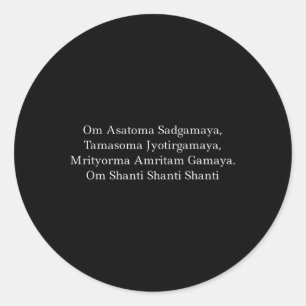 Adesivo Redondo Om Asatoma Sadgamaya Meditação e Mantra de Oração