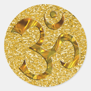 Adesivo Redondo OM / AUM - DOURADO   esplendor de ouro