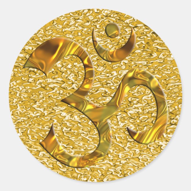 Adesivo Redondo OM / AUM - DOURADO | esplendor de ouro (Frente)