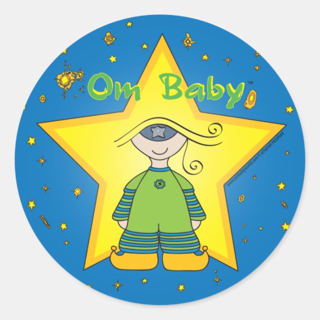 Adesivo Redondo Om Baby Small Sticker (Frente)