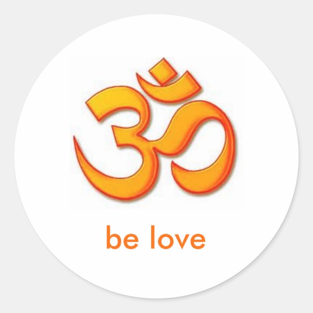 Adesivo Redondo Om Be Love Sticker (Frente)