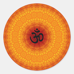 Adesivo Redondo Om Mandala Design
