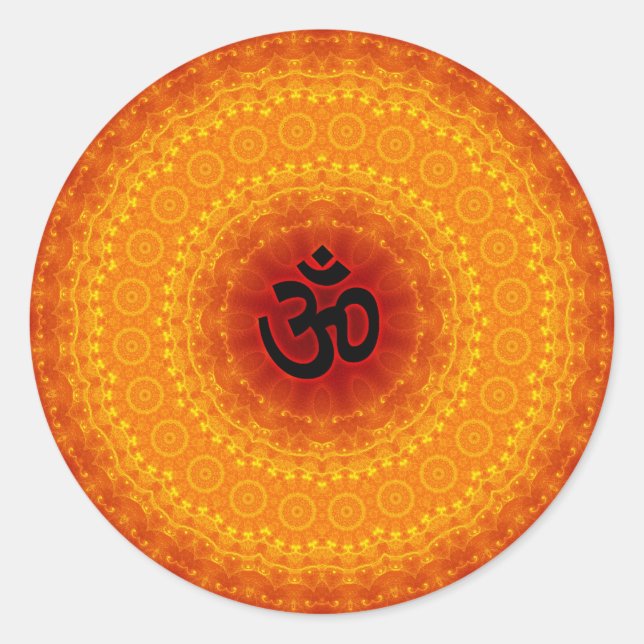 Adesivo Redondo Om Mandala Design (Frente)