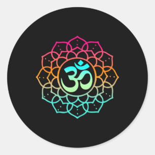Adesivo Redondo Om Mandala Espiritual Zen Yoga Budista Meditar Mi