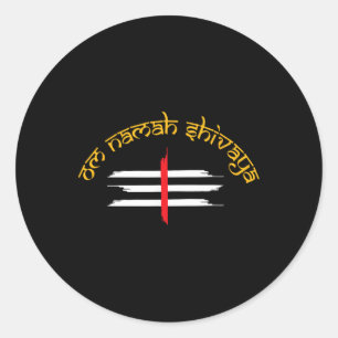 Adesivo Redondo Om Namah Shivaya Tripundra Símbolo de Shiva