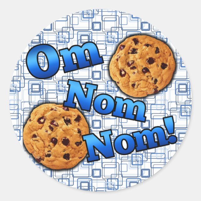 Adesivo Redondo Om Nom, Meme Love Cookies (Frente)