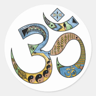 Adesivo Redondo OM - Símbolo Round Sticker, brilhante
