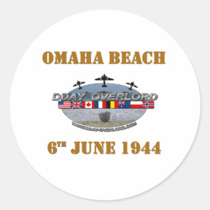 Adesivo Redondo Omaha Beach 6th June 1944