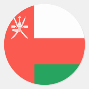 Adesivo Redondo Oman Flag
