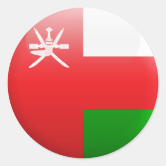 Adesivo Redondo Oman Flag