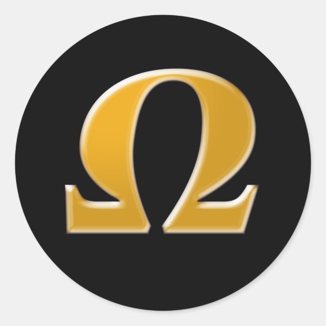 Adesivo Redondo Omega Grego ouro - Símbolo da Resistência (Frente)