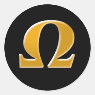 Adesivo Redondo Omega Grego ouro - Símbolo da Resistência
