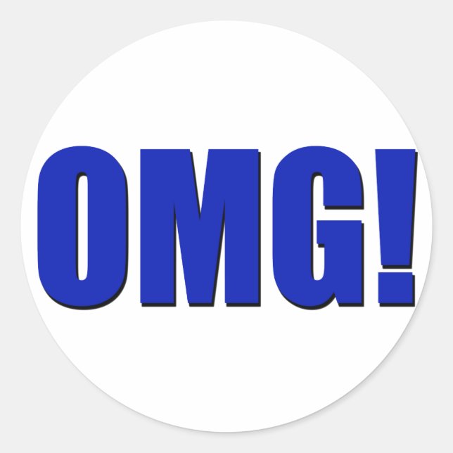 Adesivo Redondo OMG! Azul (Frente)