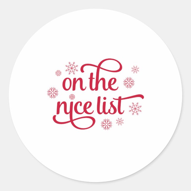 Adesivo Redondo On The Nice List Christmas Toddler Toddler  (Frente)