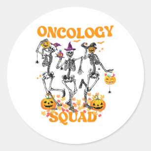 Adesivo Redondo Oncologia Esqueleto Pumpkin Cai Cai Cai Causada