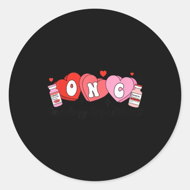 Adesivo Redondo Oncology Nurse Fight Cancer Nurse Valentine Onc De (Frente)