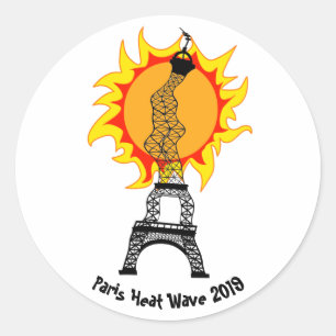 Adesivo Redondo Onda de calor em Paris em 2019
