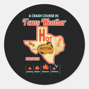 Adesivo Redondo onda de calor no verão no Texas