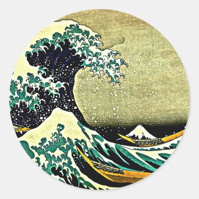 Adesivo Redondo Onda excelente de Kanagawa - Katsushika Hokusai 18 (Frente)