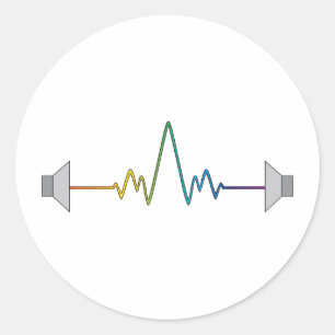 Adesivo Redondo Onda Sonora