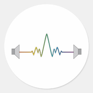 Adesivo Redondo Onda Sonora