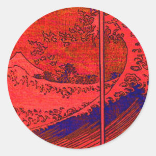 Adesivo Redondo onda vermelha