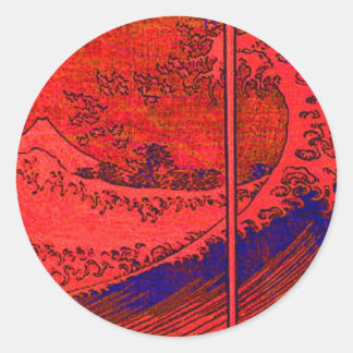 Adesivo Redondo onda vermelha