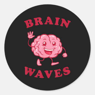 Adesivo Redondo Ondas cerebrais - biologia científica engraçada